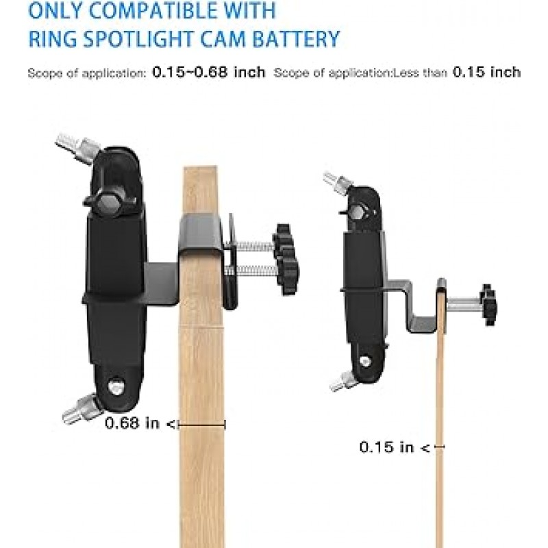 HOLACA 유니버설 빗방울 마운트 링용 태양 전지 패널 스포트라이트 카메라 배터리 Arlo 태양 전지 패널 벽 장착 브래킷 야외 마운트 액세서리 스틱 업 캠 블링크 야외 카메라 용 (블랙)