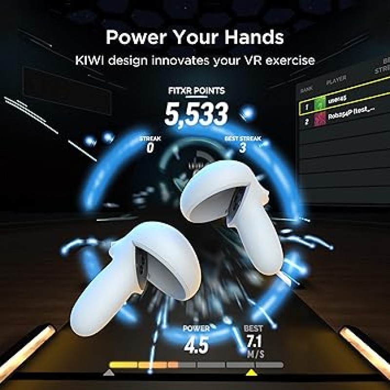 KIWI design VR 웨이트 컨트롤러 피트니스 액세서리, 모든 VR 운동/피트니스/게임 앱용 조정 가능한 아령, Quest 2와 호환 가능(컨트롤러 포함되지 않음)