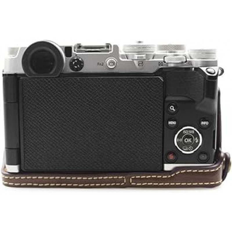 YOU-ME OLYMPUS 미러리스 SLR PEN-F Olympus PEN-F 오픈형 PU 가죽 바디 케이스 가죽 카메라 바디 케이스 PU 가죽 카메라 바디 케이스 OLYMPUS 미러리스 싱글 렌즈 PEN-F 패셔너블한 카메라 케이스 Olympus PEN-F 삼각대 나사 구멍 배터리 교체 (커피)