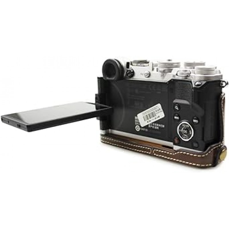 YOU-ME OLYMPUS 미러리스 SLR PEN-F Olympus PEN-F 오픈형 PU 가죽 바디 케이스 가죽 카메라 바디 케이스 PU 가죽 카메라 바디 케이스 OLYMPUS 미러리스 싱글 렌즈 PEN-F 패셔너블한 카메라 케이스 Olympus PEN-F 삼각대 나사 구멍 배터리 교체 (커피)