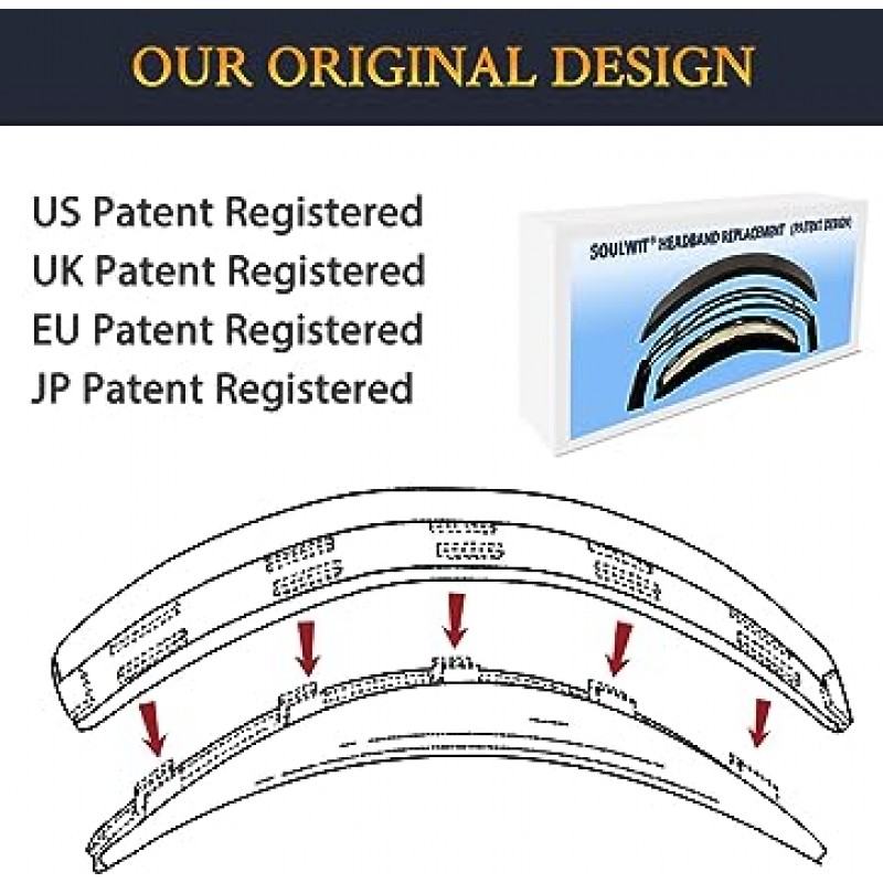 Bose QuietComfort 35 & 35ii용 SOULWIT 헤드밴드 헤드밴드 패드(BOSE QC35 & QC35ii) 헤드밴드 교체용 쿠션 헤드폰 밴드 헤드셋 밴드 교체용 밴드 키트 원피스(실버)