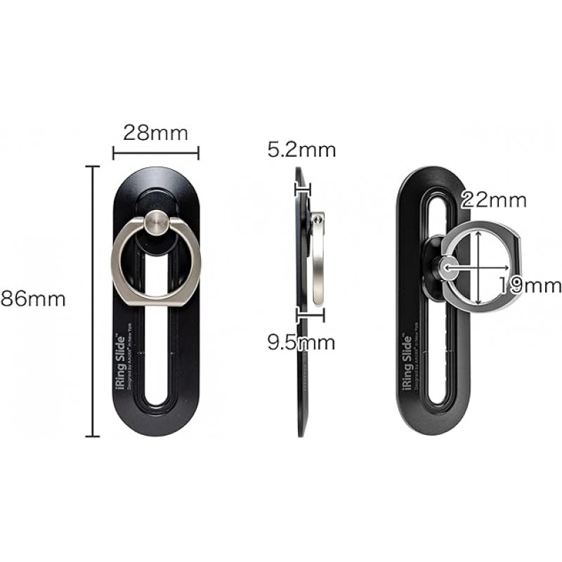 AAUXX UMS-IR13SLSRG 아이링 슬라이드 싱글아이링, 슬라이드싱글, 휴대폰링, 스마트폰 낙하방지, 안전그립&휴대용 거치대, 무선충전 호환(로즈골드)