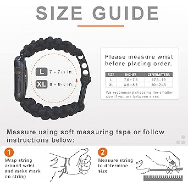 Saviour Survival Gear Paracord 20mm / 22mm 시계 밴드, 일부 Galaxy, S3 Classic, Fenix ​​5 및 기타 Smartwatches용 남성용 및 여성용 스트랩용 퀵 릴리스 포함