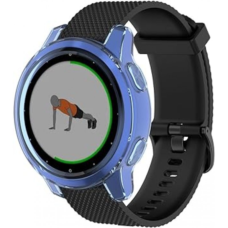 Garmin Vivoactive 4S 케이스, Garmin Vivoactive 4S, 보호 케이스 커버, Sooyeeh Soft TPU, 반투명 프로텍터 커버, 충격 방지, 얇은, 경량, 지문 방지, 황변 방지, 액세서리, 5가지 색상 사용 가능