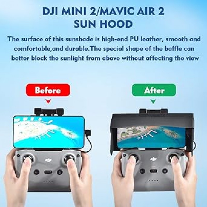 Mavic Mini 2 선푸드 선셰이드 선푸드 선실드 커버 DJI Air 2S/Mavic Air 2 컨트롤러 액세서리 4.4~7.1인치 스마트폰 스크린용