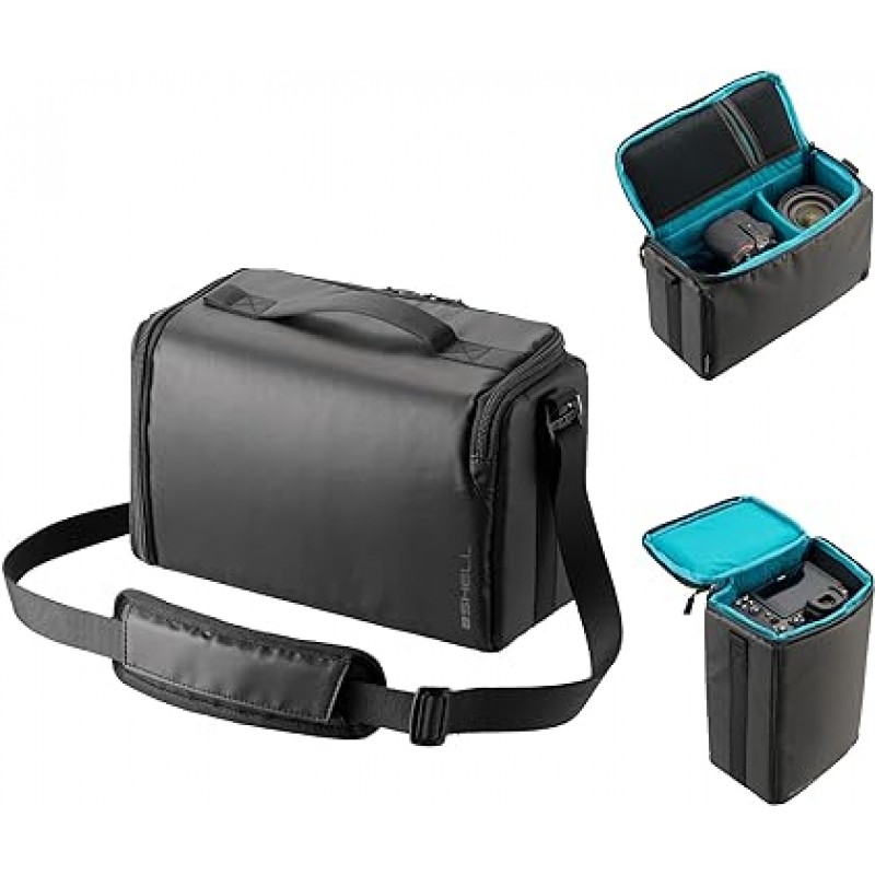 HAKUBA AMZSP-MAIBM 497718700112 Camera Bag, Plus Shell, Multi-Access, Inner Bag, AZ, Medium, Black, Everyday Backpack and Case for Camera Bag, 2Way Access Vertical and Horizontal, 어깨 끈 포함, YKK 자동 잠금 지퍼, 발수제