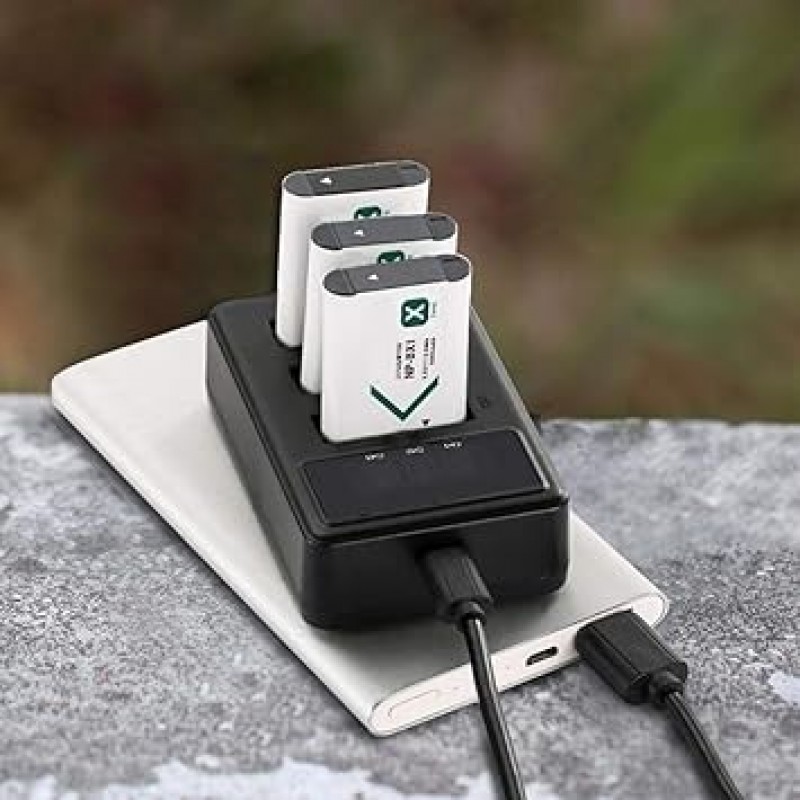Fosa USB 충전기 Sony NP BX1, Sony NP-BX1용 휴대용 액션 카메라 배터리 충전기 3 슬롯 USB 충전 블랙 액세서리