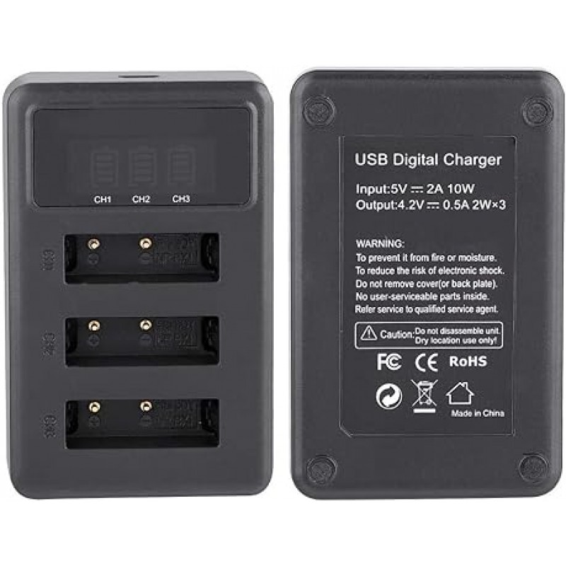 Fosa USB 충전기 Sony NP BX1, Sony NP-BX1용 휴대용 액션 카메라 배터리 충전기 3 슬롯 USB 충전 블랙 액세서리