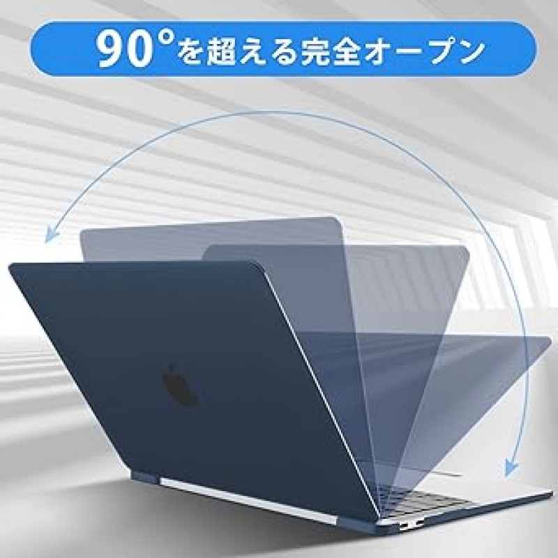 Haoea MacBook Air 13인치 케이스 커버, A1932, A2179, A2337과 호환 가능, 스타일리시, 초박형, 낙하 방지, 긁힘 방지, 전체 보호, 컴퓨터 케이스 + 디스플레이용 광택 천, 청소용 천, 무광 바다색