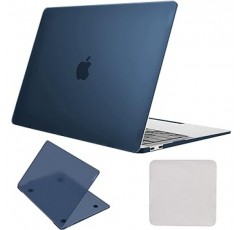 Haoea MacBook Air 13인치 케이스 커버, A1932, A2179, A2337과 호환 가능, 스타일리시, 초박형, 낙하 방지, 긁힘 방지, 전체 보호, 컴퓨터 케이스 + 디스플레이용 광택 천, 청소용 천, 무광 바다색