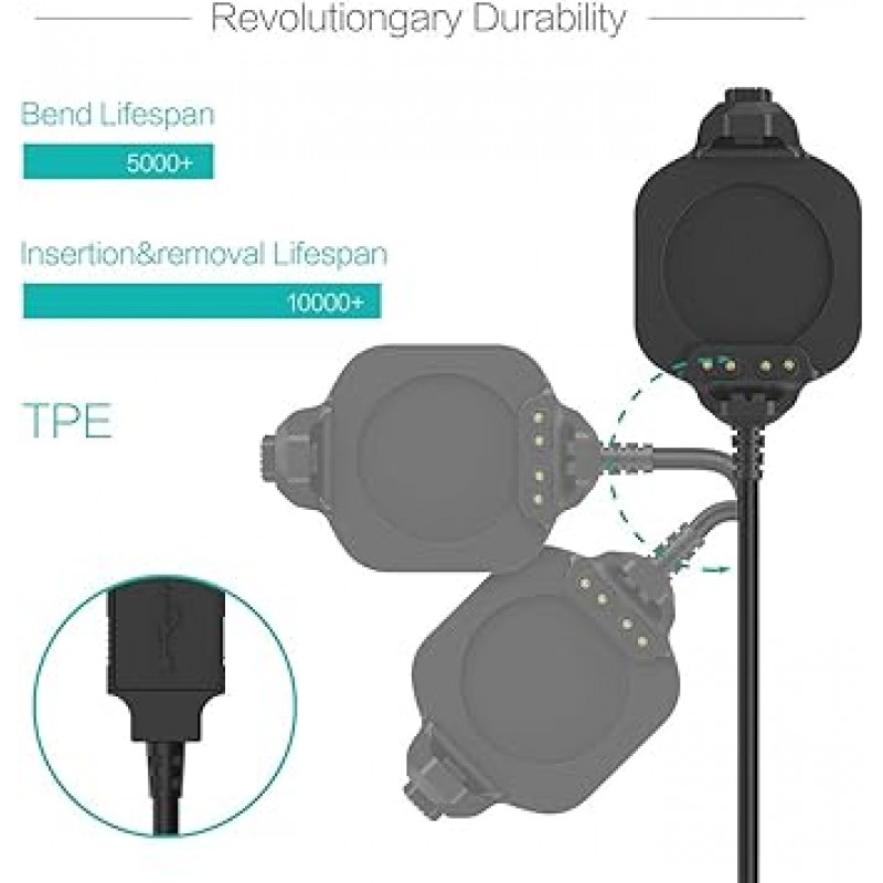 TUSITA 충전기 Garmin Forerunner 920XT 스마트 시계 지원 USB 충전 케이블 클립 크래들 100cm 피트니스 트래커 액세서리