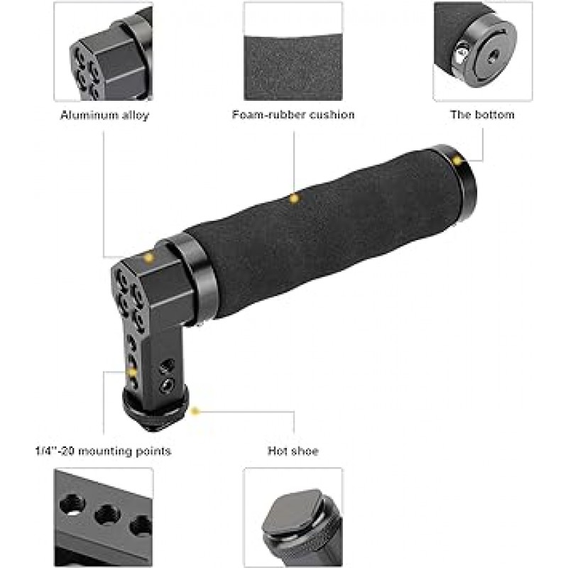 SZRIG DSLR 슈 탑 핸들 1/4-20 홀이 있는 미끄럼 방지 스폰지 핸드 그립