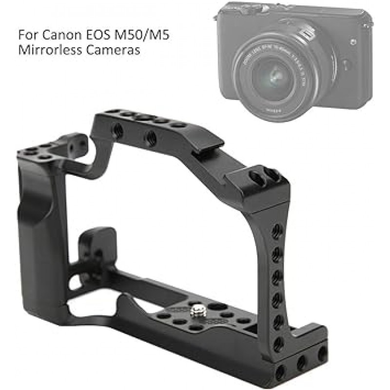 카메라 케이지, 케이지 리그, 금속 카메라 케이지 리그, 그립 핸들 캐논 EOS M50/M5 미러리스 카메라용 콜드 슈 확장 액세서리