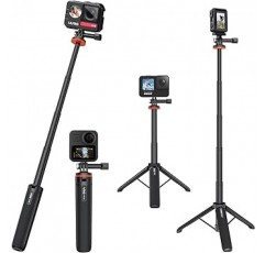 Osznmmg GoPro 삼각대, 셀카 삼각대, 20.1인치(51cm) 확장, 경량, 삼각대/모노포드, 5단계 확장 가능, GoPro 액세서리, Insta360용 셀카봉, 액션 카메라, 셀카봉, 휴대 용이, 셀카에 적합, 사진 녹화, 비디오 시청, 라이브 스트리밍, GoPro Hero, DJI Action 2, Insta360 등과 호환 가능