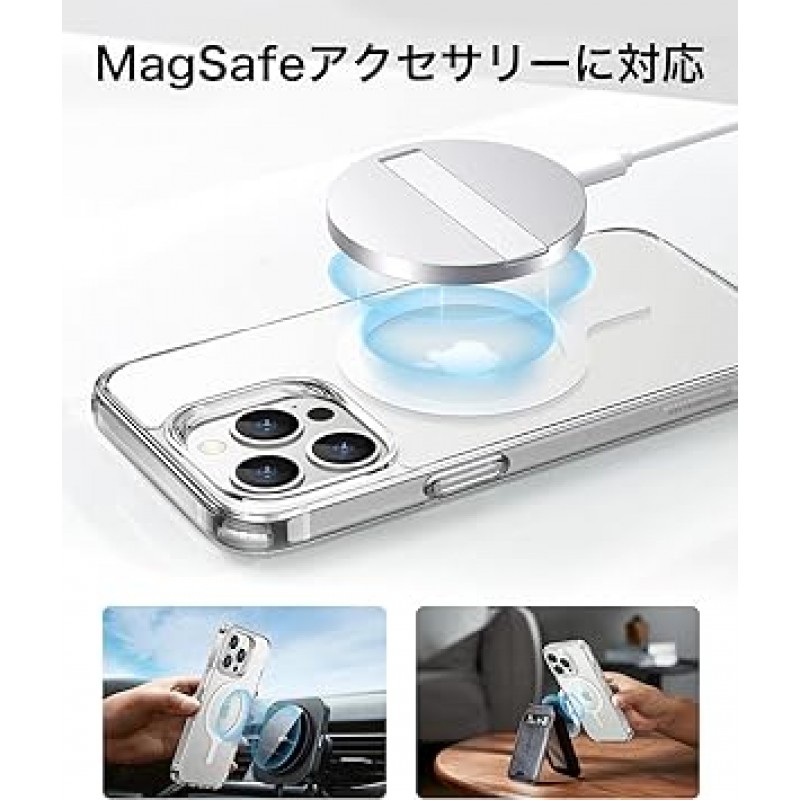 ESR HaloLock 범용 링 360 MagSafe 호환 키트 iPhone 14/14 Plus/14 Pro/14 Pro Max 및 13/12/11/X 시리즈, Samsung Galaxy S21/S20 이상(2팩)용 MagSafe 호환 금속 링, 흰색