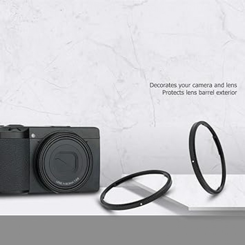 JJC 보호 링 Ricoh GR3 GRIII 알루미늄 합금 렌즈 장식 링은 Ricoh GN-1 검정색을 대체합니다.