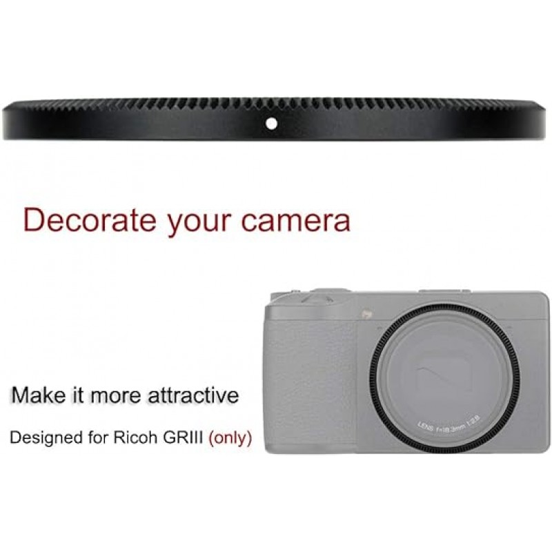 JJC 보호 링 Ricoh GR3 GRIII 알루미늄 합금 렌즈 장식 링은 Ricoh GN-1 검정색을 대체합니다.