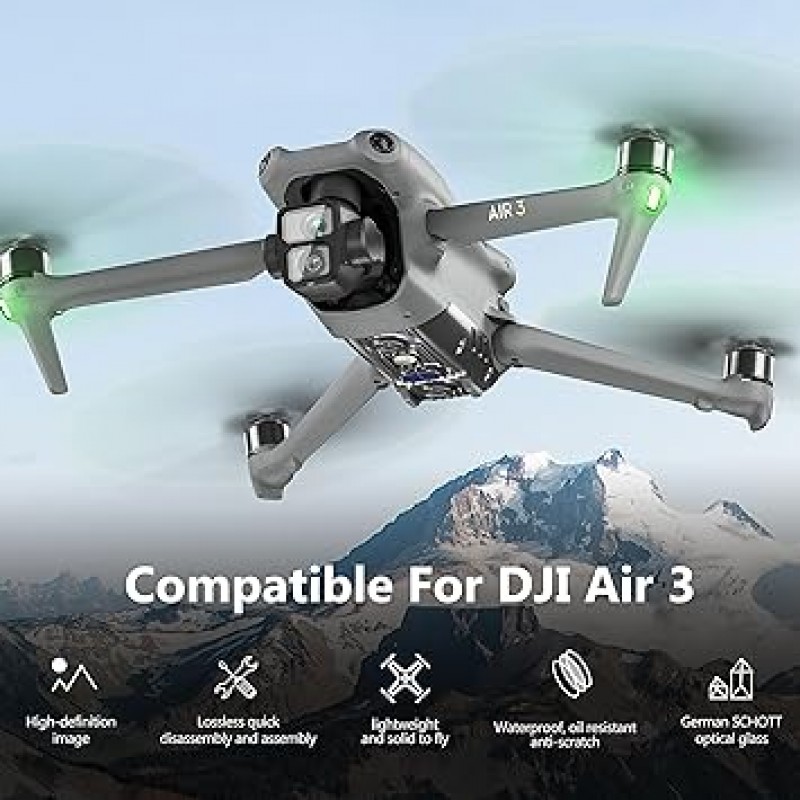 STARTRC ND 필터 DJI Air 3 용 액세서리, DJI Air 3 용 드론 액세서리와 호환되는 카메라 렌즈 필터 - (알루미늄 버전) (UV)