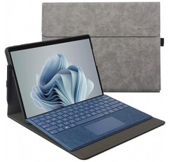 Xisiciao Microsoft Surface Pro 9용 보호 케이스(TPU Softshell 키보드 커버 포함) Surface Pro 9와 호환 가능, 얇고 가벼운 방열 디자인(회색)