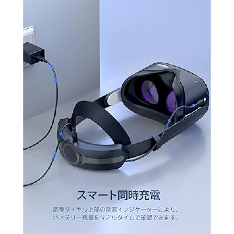 AUBIKA Meta/Oculus Quest 2 액세서리 세트(올 블랙) 5000mAh 배터리가 포함된 헤드 스트랩 + 소형 하드 케이스 + 헤드셋 보호 커버 + Oculus Quest 2 VR 액세서리용 엘리트 스트랩과 호환되는 탈착식 쿠션