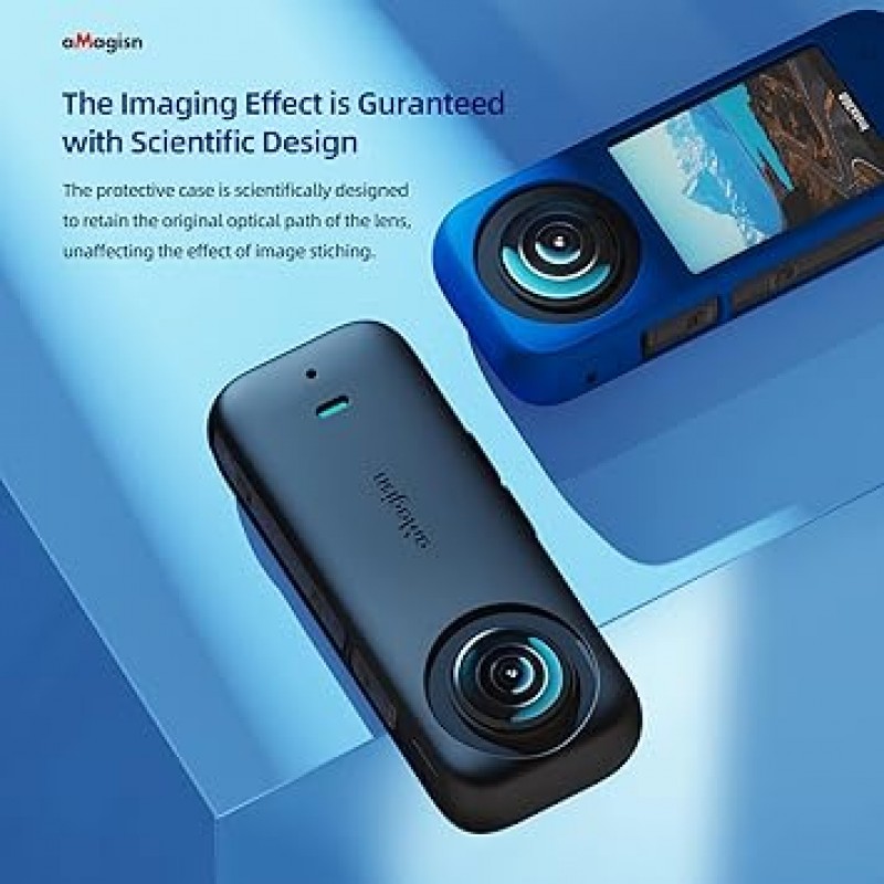 Palumma 실리콘 케이스 커버 Insta360 X3 액션 카메라 본체 보호 커버 파노라마 카메라 보호 케이스 Insta360 X3 액션 카메라 용 (블랙)