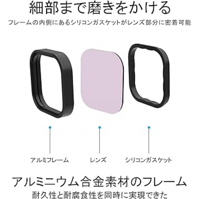 AuyKoo GoPro Hero 9 / Hero 10 / Hero11 Black ND 필터 [3개] nd 디밍 필터, ND 보호 필터, 카메라 보호 필터, 디밍 필터, 알루미늄 소재, 고투과율, 발수 및 발유, 방진, 경량, 광학 유리, Gopro 액세서리(ND 8/16/32)