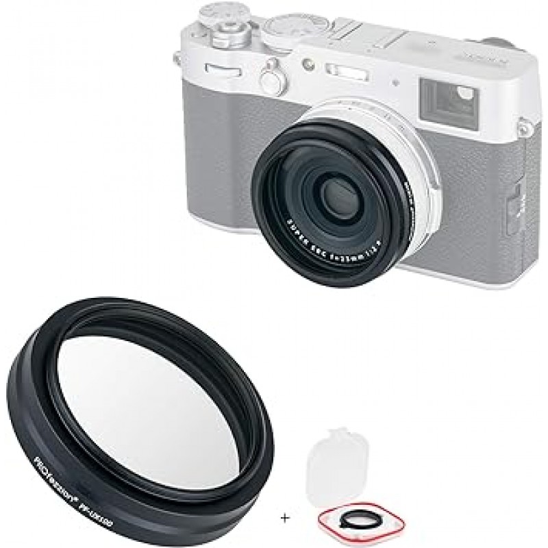 PROfezzion UV 필터 Fujifilm X100V X100F X100T X100T X100S X100 렌즈 필터 보호기, 390nm, UV 흡수, L39 MC, 방수, 내유성, 렌즈 보호, 필터 케이스 포함, 검정색과 호환 가능