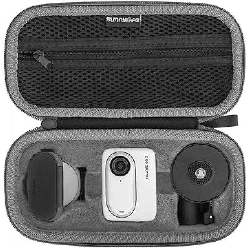 SHEAWA Insta360 GO 3 케이스, 피벗 스탠드, 자석 펜던트, 클립, 케이블 및 기타 액세서리용 소형 충격 방지 가방 운반 케이스