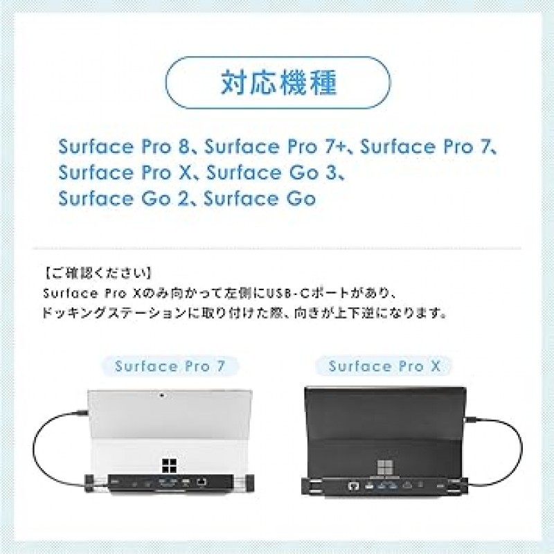 Sanwa Direct PD100W 400-HUB039BK3 Surface Pro8 /Pro7 Plus / Pro X / Go 3 / Go 2 / Go 2 / Go 전용 HDMI USB x 3 포트, 유선 LAN용 도킹 스테이션