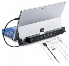 Sanwa Direct PD100W 400-HUB039BK3 Surface Pro8 /Pro7 Plus / Pro X / Go 3 / Go 2 / Go 2 / Go 전용 HDMI USB x 3 포트, 유선 LAN용 도킹 스테이션