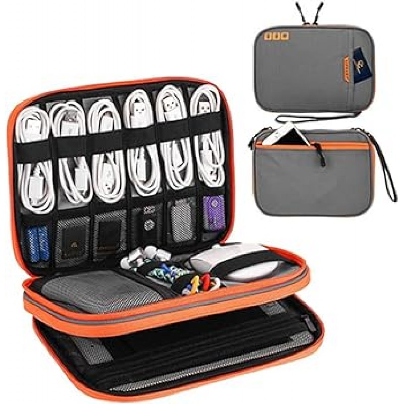 사이트 가젯 파우치, PC 주변 액세서리, USB 케이블 보관함, 여행용 파우치, 방수, 충전기, 모바일 보관함, 액세서리 파우치, 여행용, PC 주변 액세서리, 정리함, 가제트 케이스, 출장, 회색