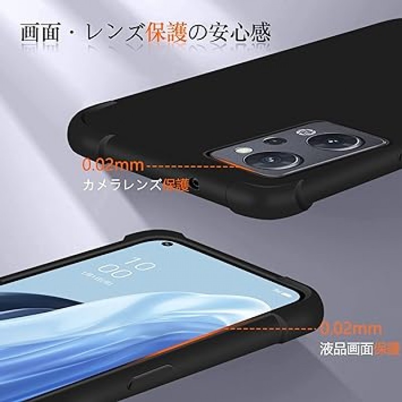 AQUOS R7 SH-52C 케이스, 충격 방지, 스마트폰 케이스, 어깨끈, 크로스바디 디자인, TPU 커버, 스트랩 포함, 경량, 에어 쿠션 구조, 슈퍼 밀리터리 표준, 낙하 방지, 유연하고 변형 없음, 블랙