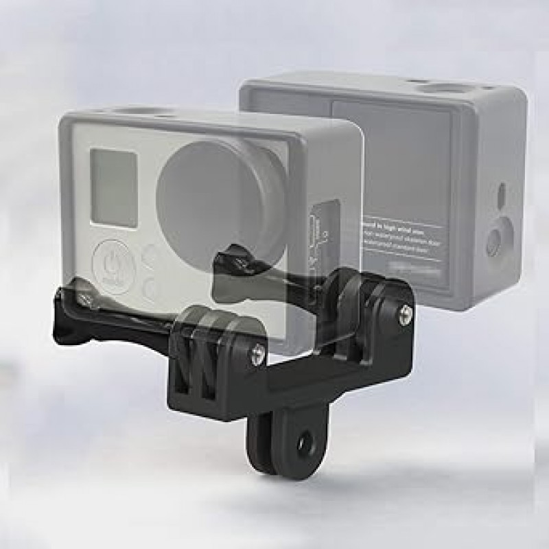 GoPro Hero 10 9 8 7 6 5 4 3+ 3 블랙 실버 2018 Max 세션 퓨전, Osmo Action, Xiaomi YI, AKASO, SJCAM 카메라용 알루미늄 듀얼 트윈 마운트 어댑터