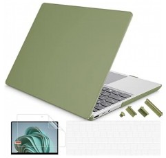 SUROCASE Microsoft Surface Laptop Go 2 Go 1 12.4인치 케이스(2020-2022 출시) 모델 1943 플라스틱 하드 케이스 화면 보호기 + 키보드 커버 + 먼지 플러그, 육군 녹색