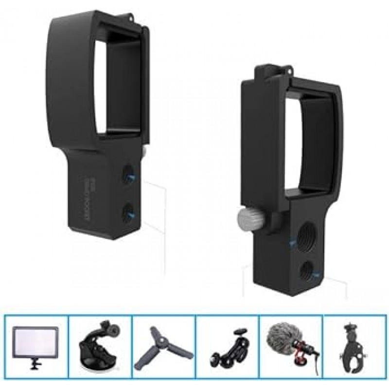 Taoricup DJI Pocket 2/OSMO Pocket 호환 셀카봉 연장 막대 + 스마트폰 고정 클립 액세서리(IOS용)