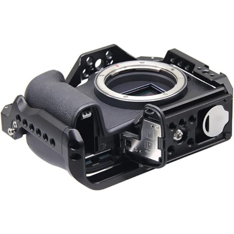 호환 가능한 Canon EOS R8 카메라 케이지, 매우 확장 가능, Arri 표준 나사 구멍이 있는 Arca 표준 플레이트, DSLR 장비, 확장 카메라 케이지, 경량, 편리한 설치, 내구성, 부식 방지(EOSR8)