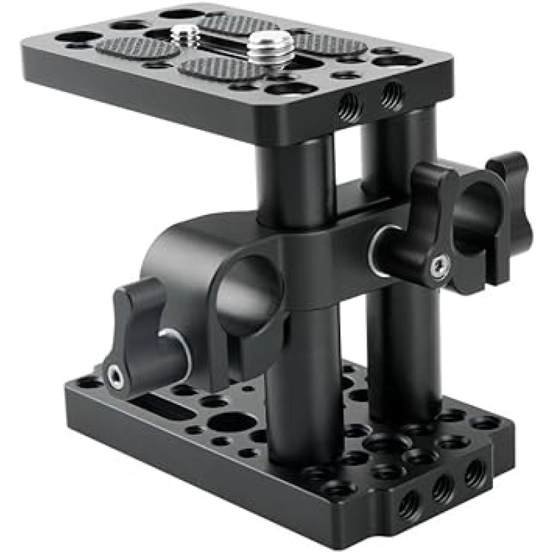 NICEYRIG 리프트 플레이트 베이스플레이트 스위치 키트 상단 플레이트 + 베이스 플레이트 + 15mm 로드 클램프 + 63mm 길이 로드 4 in 1 조합 카메라 액세서리 15mm 로드 클립이 있는 DSLR 카메라 베이스 플레이트 삼각대 고정용 DSL이 있는 2개의 로드 클램프 - 152