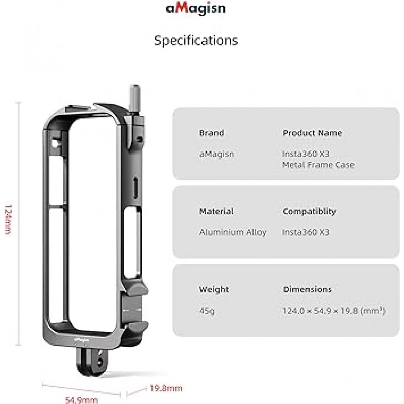 Insta360 X3용 Taoricup 알루미늄 합금 보호 케이지 케이스