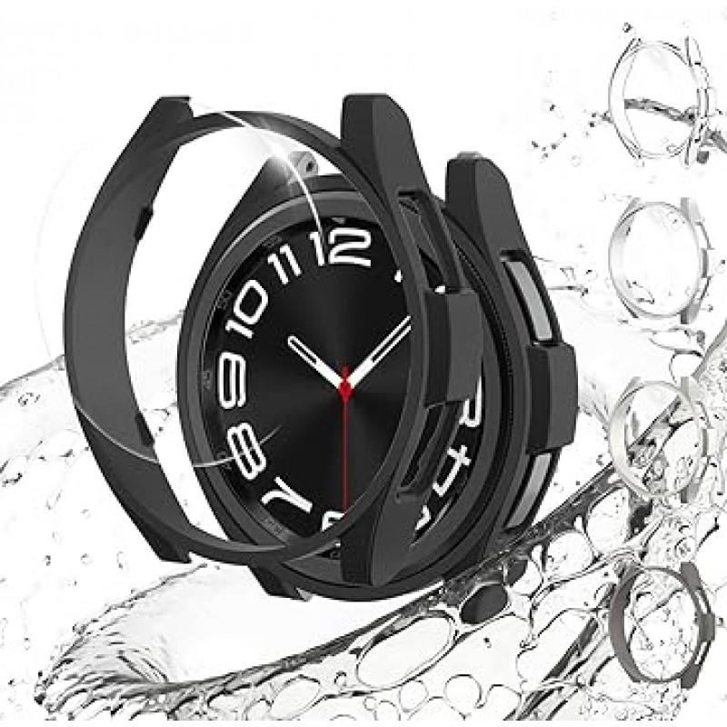 SPGUARD 필름 Samsung Galaxy Watch 6 Classic과 호환 가능 47mm(1.9인치) 필름 보호 케이스 유리 필름 보호 커버 [5개 팩] PC 재질 케이스, Galaxy Watch 6 47mm(1.9인치) 필름 완전 보호, 초박형, 충격 방지, 간편한 설치, 높은 투과율, 지문 방지, 긁힘 방지, 화면 보호기(투명, 실버 화이트, 그레이, 블랙, 실버)