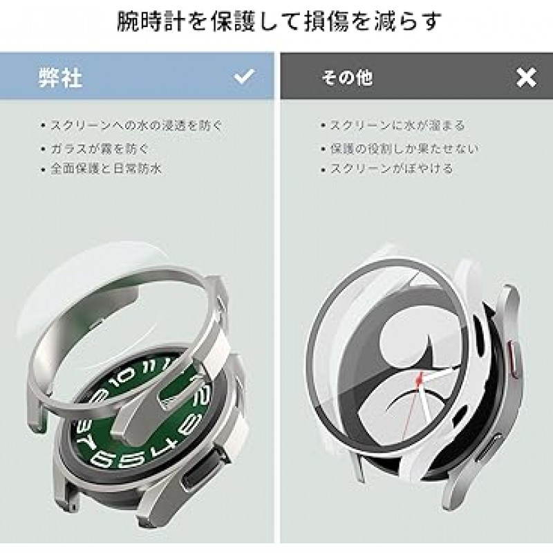 SPGUARD 필름 Samsung Galaxy Watch 6 Classic과 호환 가능 47mm(1.9인치) 필름 보호 케이스 유리 필름 보호 커버 [5개 팩] PC 재질 케이스, Galaxy Watch 6 47mm(1.9인치) 필름 완전 보호, 초박형, 충격 방지, 간편한 설치, 높은 투과율, 지문 방지, 긁힘 방지, 화면 보호기(투명, 실버 화이트, 그레이, 블랙, 실버)