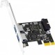 GLOTRENDS 2포트 USB3.0 확장 보드, USB3.0 2포트 확장 PCI Express 인터페이스 카드, USB 3.0 확장용 PCIe 연결 보드 2개, 전면 19핀 인터페이스, UASP 호환, Windows/Linux 호환(Mac OS용 아님) (U3055 -N)