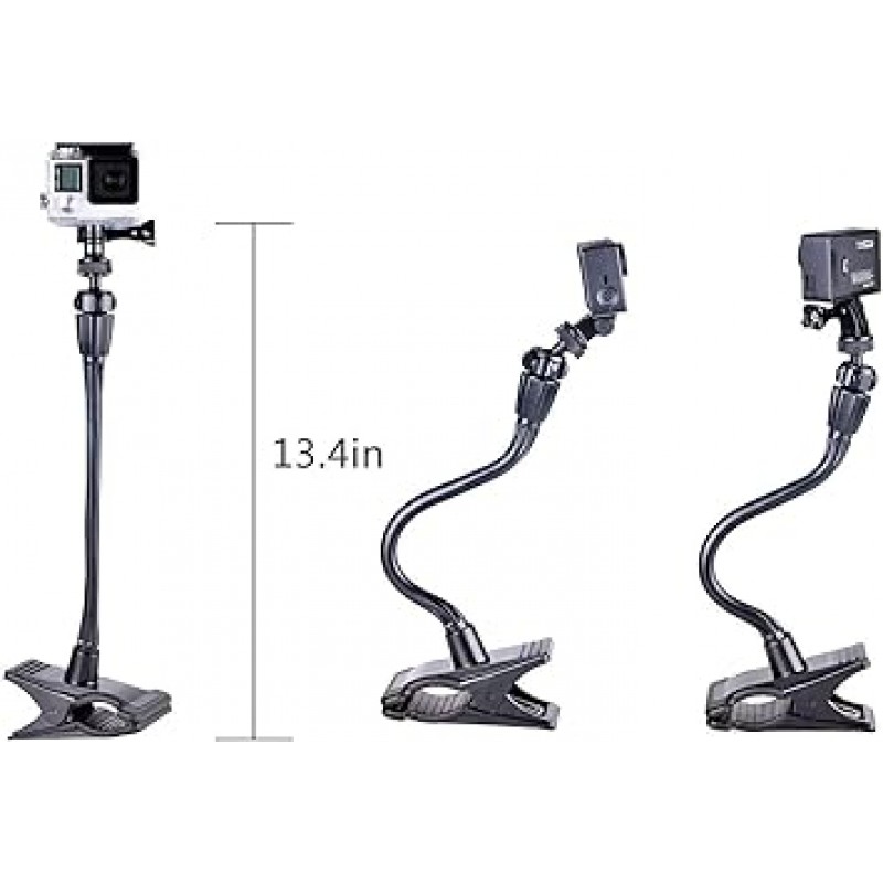 Smatree Jaws 플렉스 클램프 마운트 Hero 11/10/9/8/7/MAX,Apexcam,Crosstour CT9500/CT8500,DJI Osmo Actiong3/2,Insta360 등을 위한 유연한 암 스탠드 암 카메라