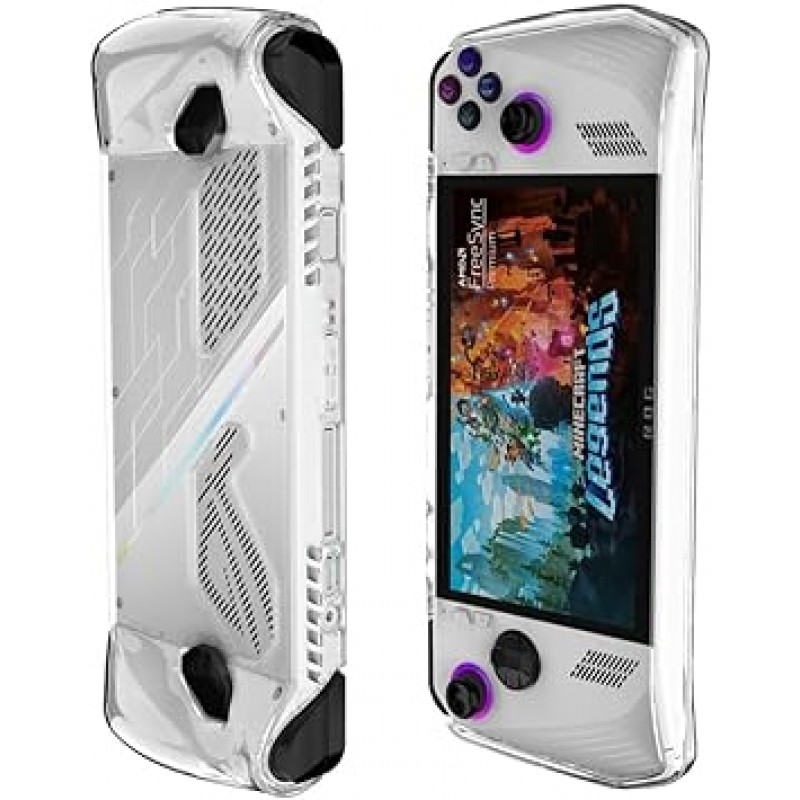ASUS Rog ally 케이스용 Freesun ASUS Rog ally용 TPU 커버 보호 커버, 전체 보호 키트(투명) 인체공학적 디자인 충격 방지 지문 방지 미끄럼 방지 낙하 방지