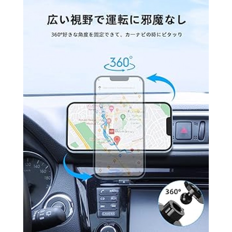 TEPNICAL Magsafe 차량용 무선 충전기, 15W, 차량용 스마트폰 홀더, 자석, 자석, 에어컨 통풍구용 급속 충전, iPhone 14/13/12 시리즈와 호환 가능, 검정색