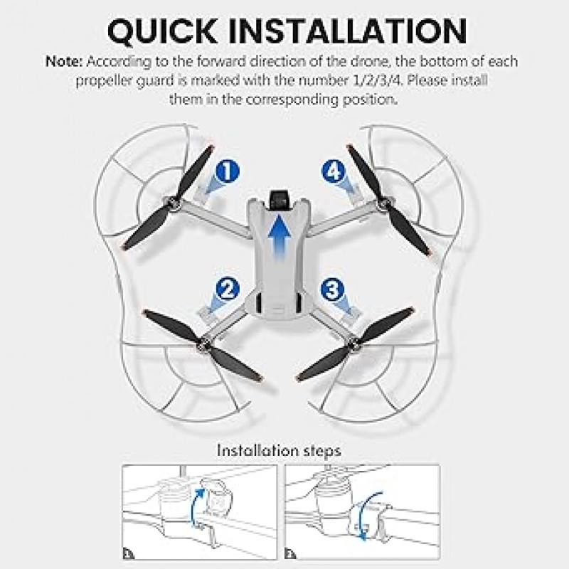 STARTRC Mini 3 프로펠러 가드 퀵 릴리스 이동식 프로펠러 프로텍터 DJI Mini 3 액세서리 용 (Mini 3 전용) ST-1114553