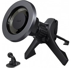 ESR HaloLock 차량용 홀더, 자석 스마트폰 홀더, MagSafe 차량용 홀더와 호환, iPhone 14/14 Plus/14 Pro/14 Pro Max/13/13 Pro Max/13 Pro/13 Mini/12/12 Pro Max/12 Pro와 호환 가능 /12 미니, 충전식 아님, 검정색