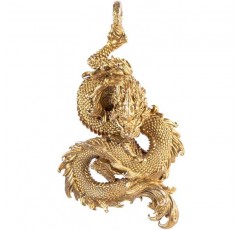 COPPERTIST.WU 드래곤 펜던트, 드래곤, 드래곤, 황동, 스털링 실버, 925 실버, 펜던트, 목걸이, 남성용, 액세서리, 실버 목걸이, 보석류, 오리지널 디자인, 생일 선물, 부적, 상품, 풍수, 행운, 돈 증가, 알루드, 상서로운 물건, 크리스마스 체인 포함