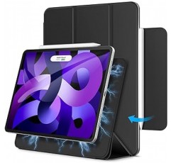 iPad Air 5/4 2022/2020 10.9인치, iPad Pro 11(2018)용 JEDirect 자기 케이스, Pencil 2 충전 지원, 자기 접착, 슬림 스마트 보호 커버, 자동 깨우기/절전(검은색)
