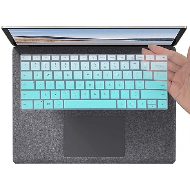 Microsoft Surface Laptop 5/Laptop 4 13.5인치 15인치 2022-2021 Surface Laptop Studio용 키보드 커버 - 14.4인치 Surface Laptop 액세서리 키보드 보호기(Surface Laptop 3과 호환되지 않음) - MintGreen