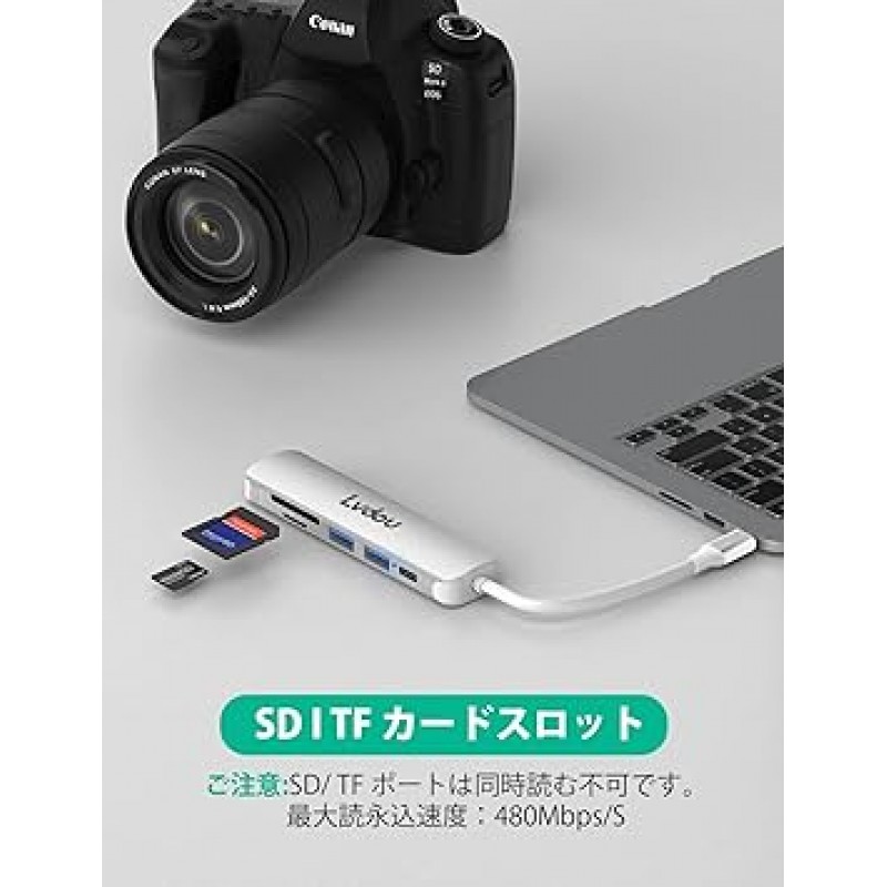 USB C 허브 어댑터 6-in-1 Lvdou 멀티포트 USB 허브 Type-C 85W PD 충전 4K HDMI 마이크로 SD/SD 카드 리더 MacBook Pro 13 14 15 16(2016-2022 M1 M2), MacBook Air(2016-2022 M1 M2)용 USB-C 교체 어댑터 2018-2022 M1 M2), iPad Pro(2018-20 -20 22 M1 M2), Surface Pro 9, 8, 7 / Go 4, 3, 2(surface
